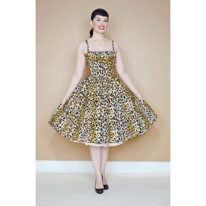 Bernie Dexter Paris Leopard Cheetah Print Dress XS / Small For And Flare Pinup